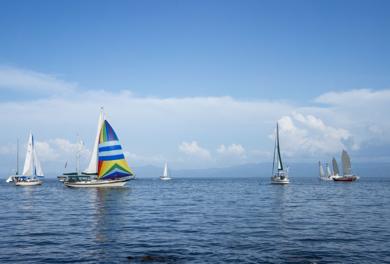 parade of boats on Lake Isabelle