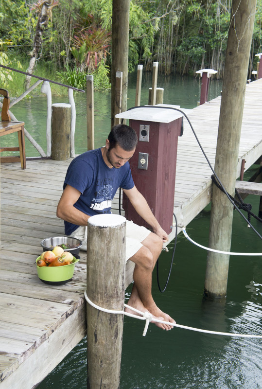 Matt washing veggies