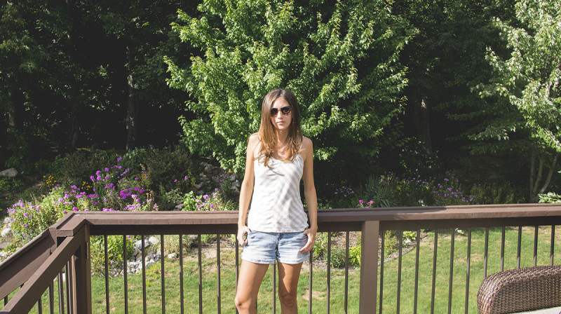 Jessica on back deck