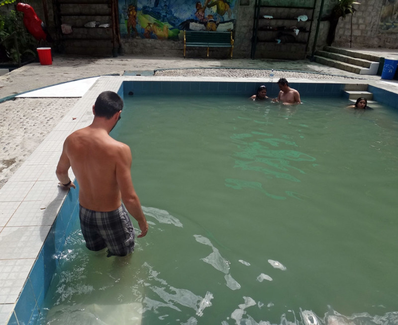 Matt in the hot springs Aguas Calientes