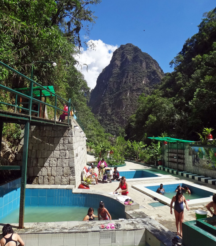 view of Huayna Picchu from hot springs, Aguas Calientes