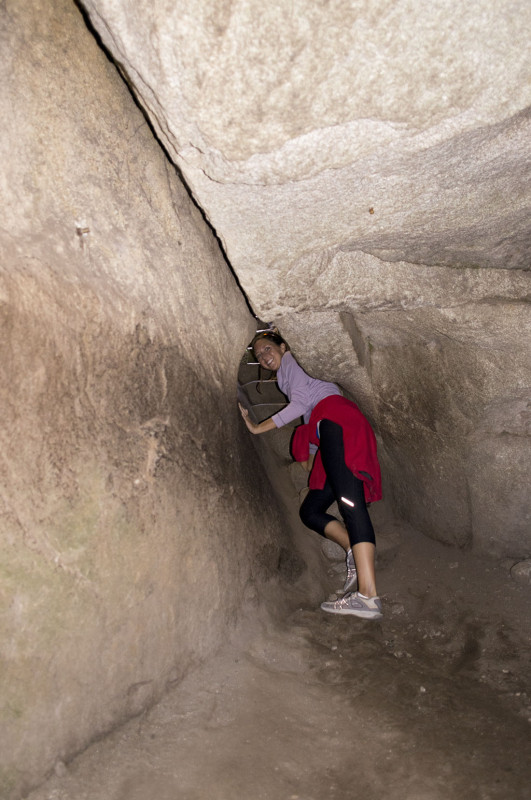 exiting cave in Huayna Picchu