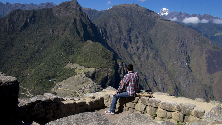 Matt overlooking Machu Picchu