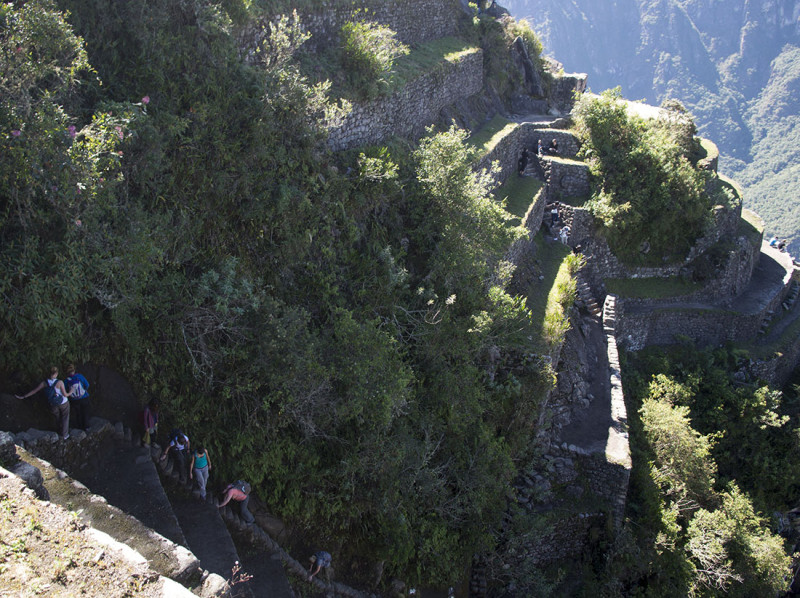 looking down vertical stairs