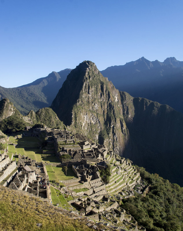 overlooking Machu Picchu at sunrise