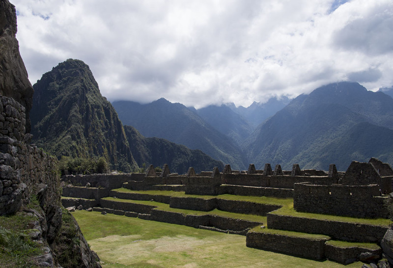 grass levels of ruins  Machu Picchu