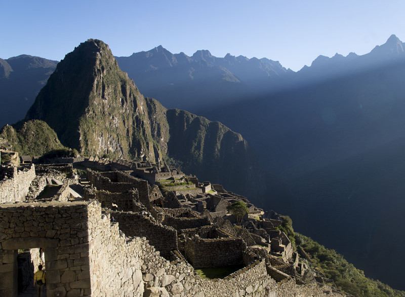 overlooking Machu Picchu at sunrise (horizontal)