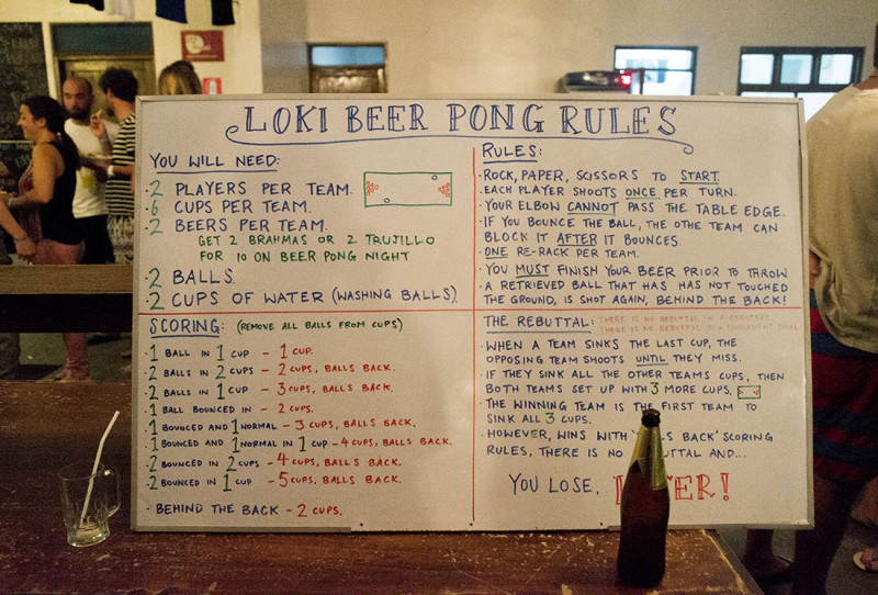 beer pong rules Loki del Mar Mancora