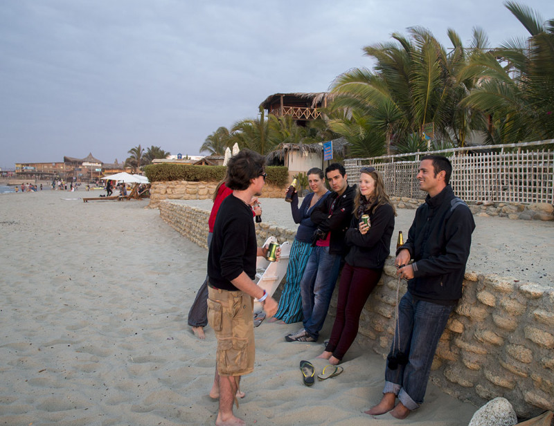 our group on the beach, Mancora Peru