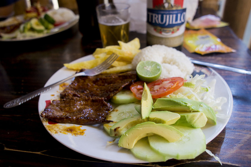 lunch in Mancora Peru