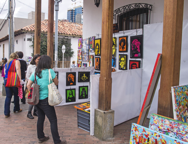 art vendor in Usaquen, Bogota, Colombia