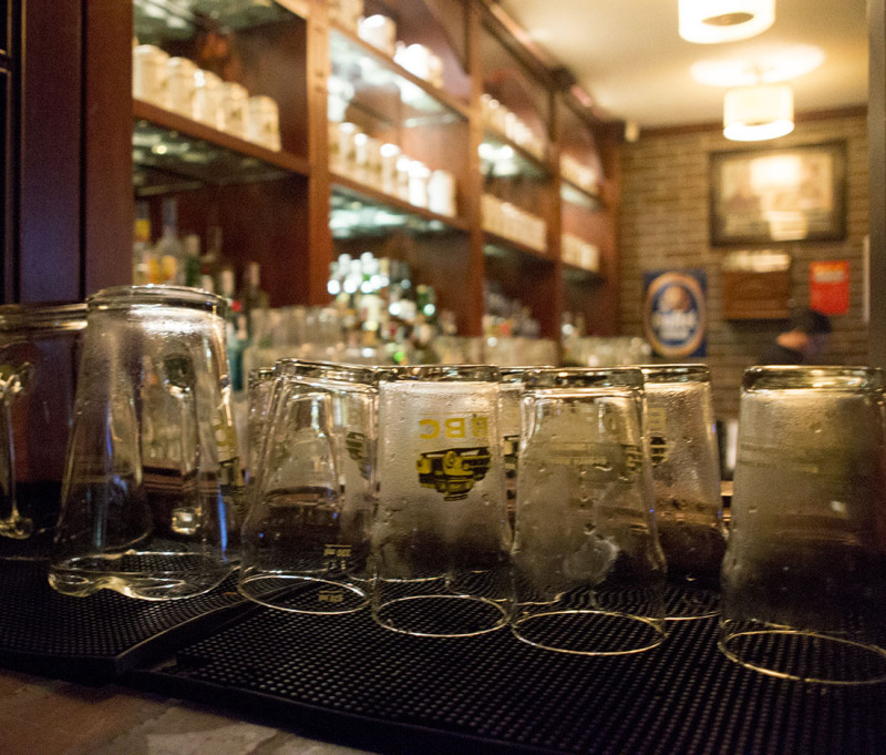 glasses drying, Bogota Beer Company