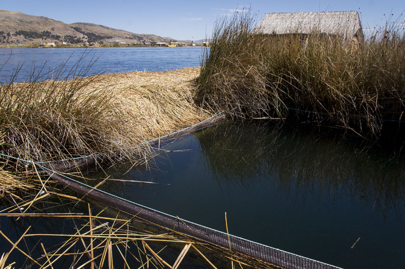 fishing pond in Los Uros Lake Titicaca