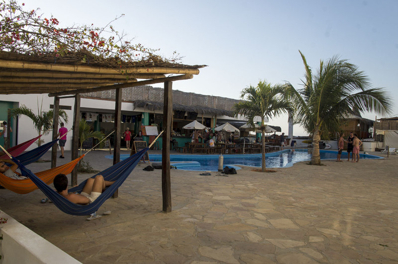 hammocks and pool, Loki del Mar, Mancora Peru