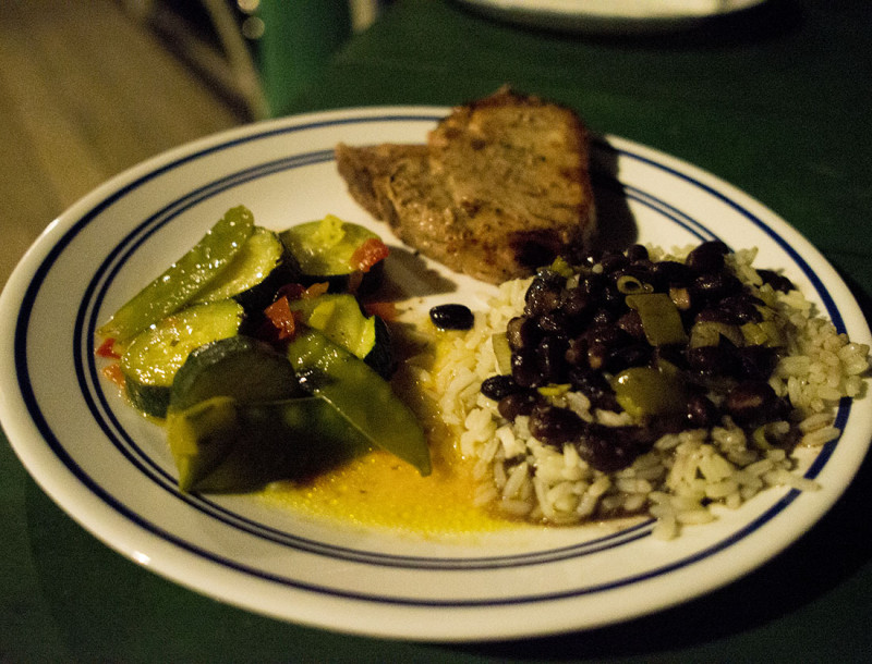 pork chops and rice & beans