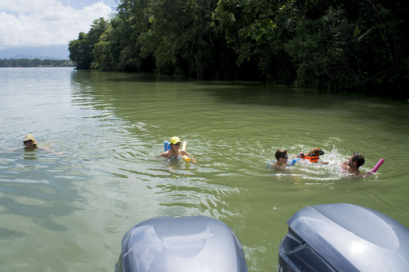 floating down river