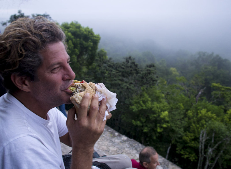 Alfredo eating his sub