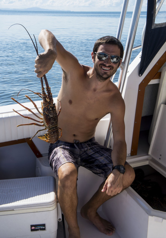 Matt with Caribbean lobster