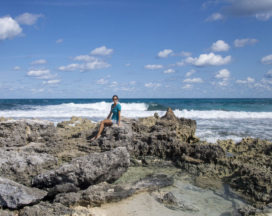 Jessica on rocks in Isla