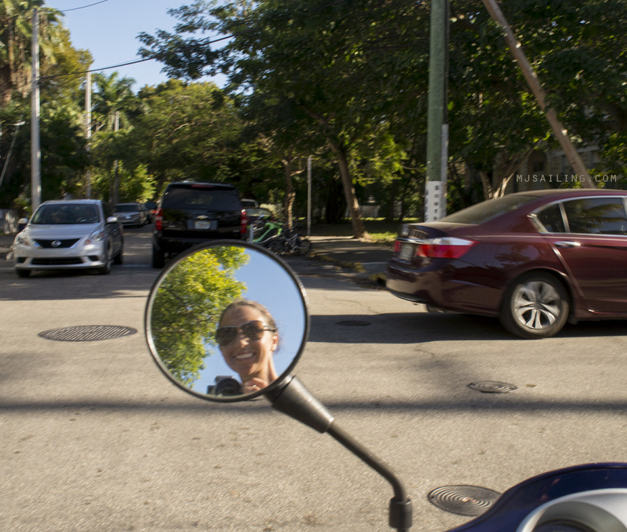 riding scooter in Key West