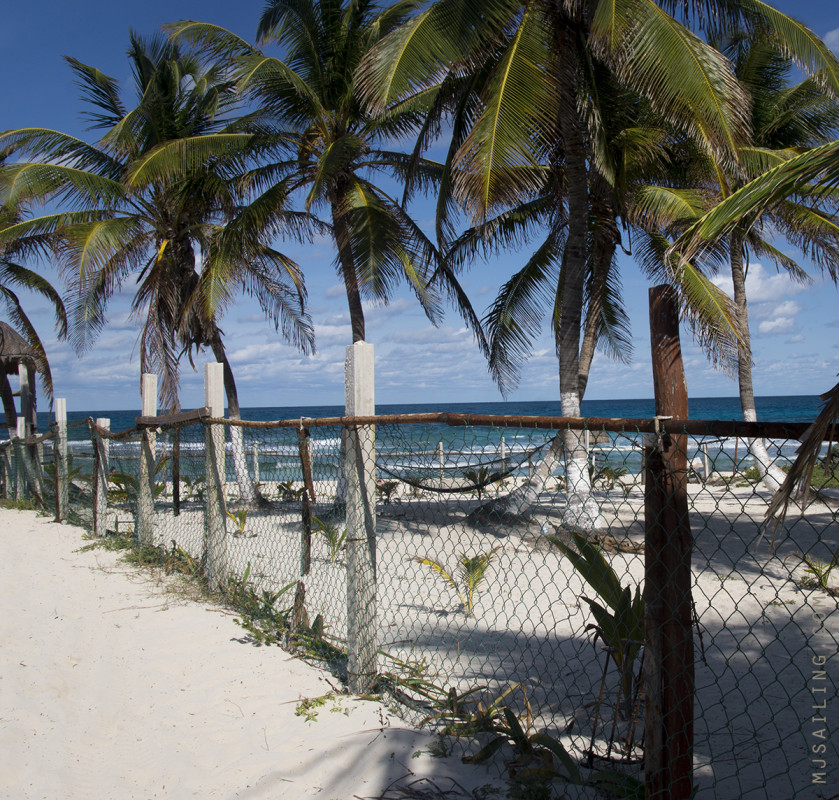 fenced in beach Isla Mujeres