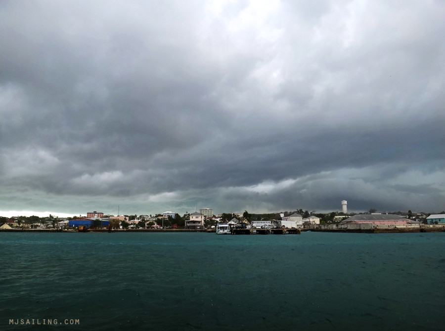 storm clouds over Nassau