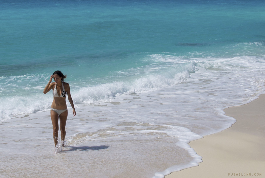 strolling on beach