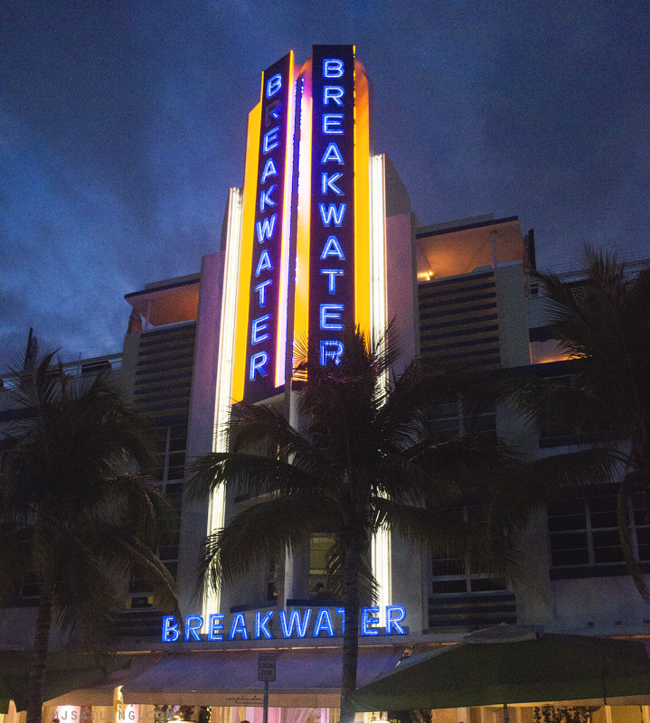 South Beach at night - Breakwater