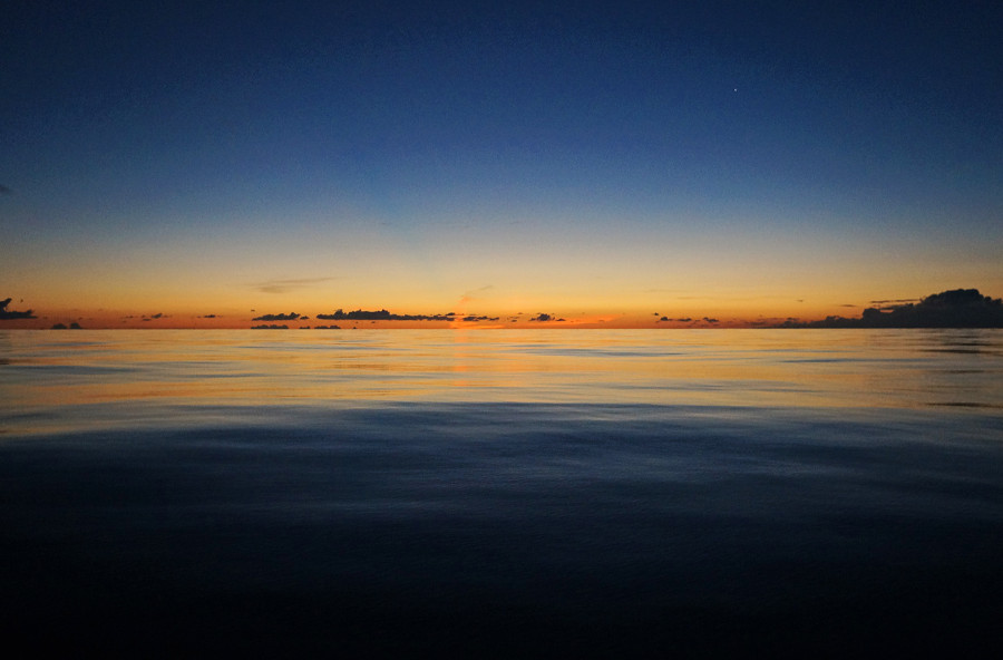 sunrise in the middle of the Atlantic