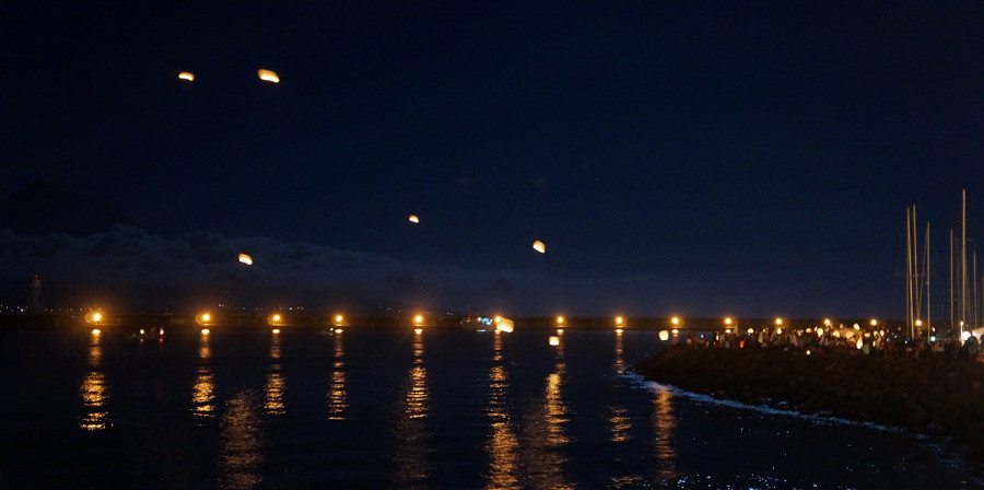 fire lanterns at Horta's Semana do Mar
