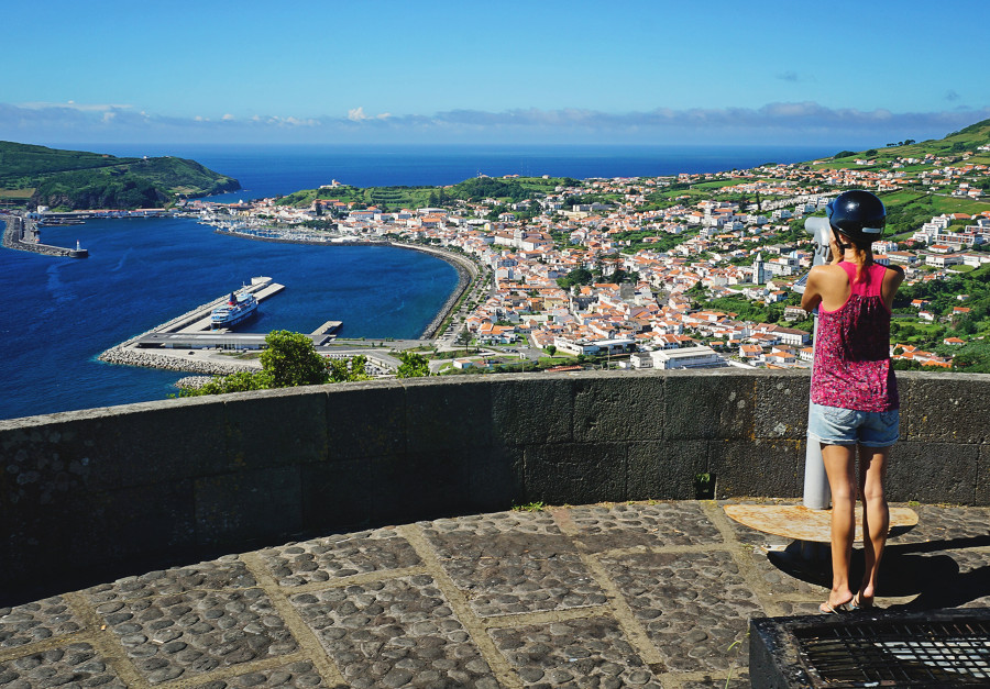 scenic overlook to Horta, Azores