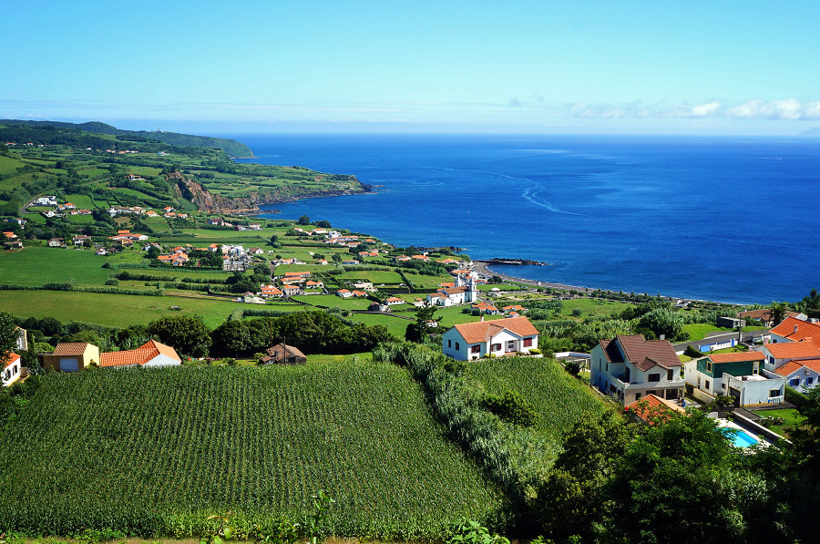 Farmlands north of Horta, Faial, Azores