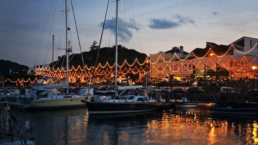 Horta's marina at dusk