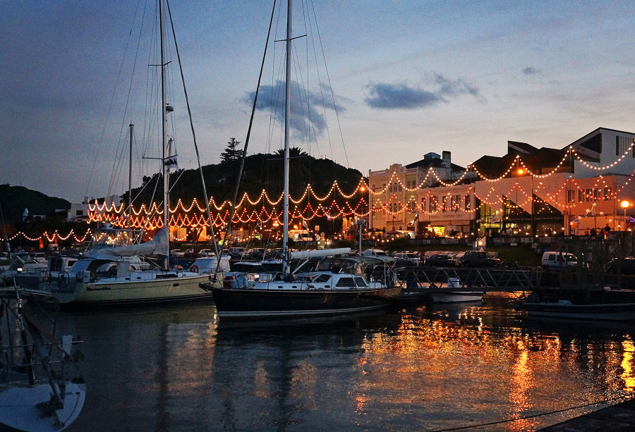 Horta's marina at dusk