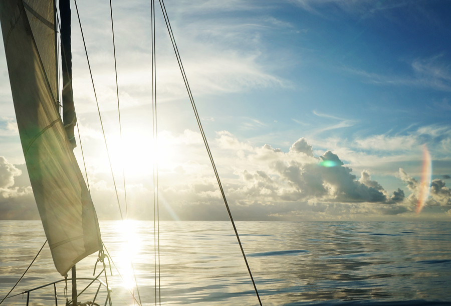 sunset while sailing