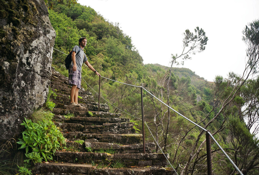 stairs hiking Pico Ruivo