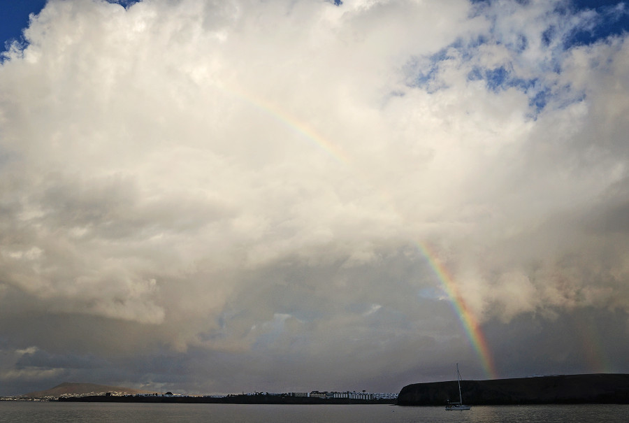 rainbow over Playa Papagaya, Lanzarote