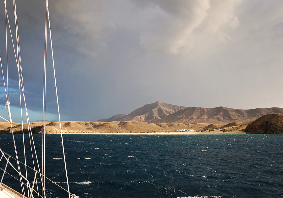 sandstorm over Lanzarote, Canary Islands