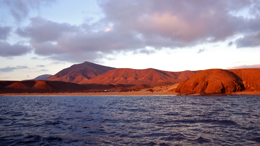 sunset over Playa Papagayo, Lanzarote, Canary Islands