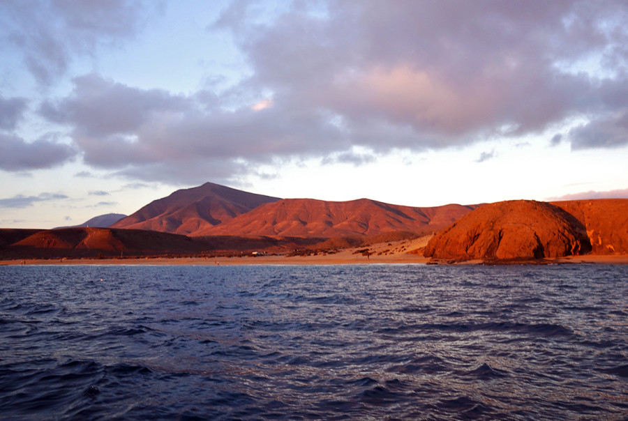 sunset over Playa Papagayo, Lanzarote, Canary Islands