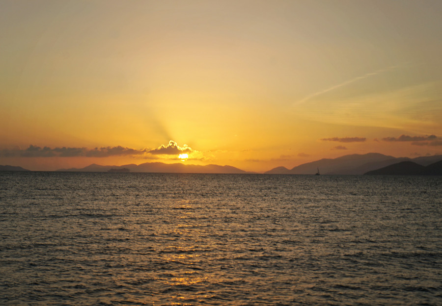 sunset over Tortola, BVI