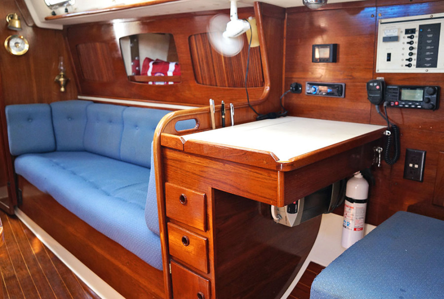 Sabre 34 Targa nav station & starboard settee