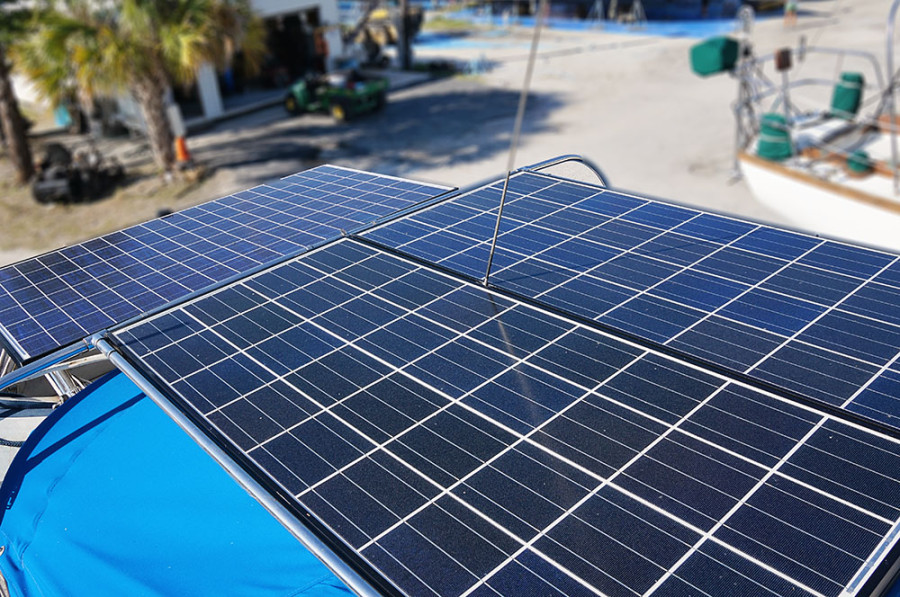 Sabre 34 Targa with solar panels