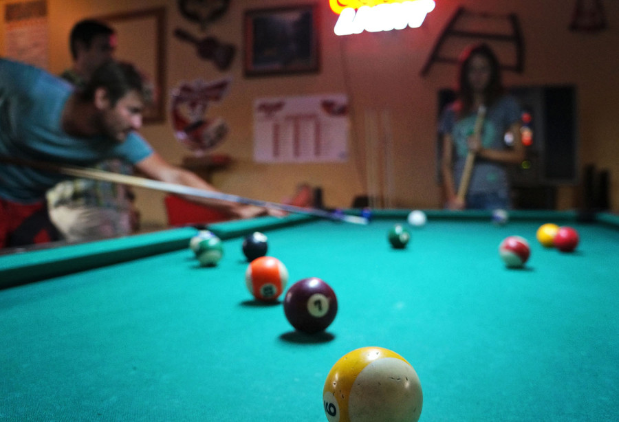 Ben shooting pool