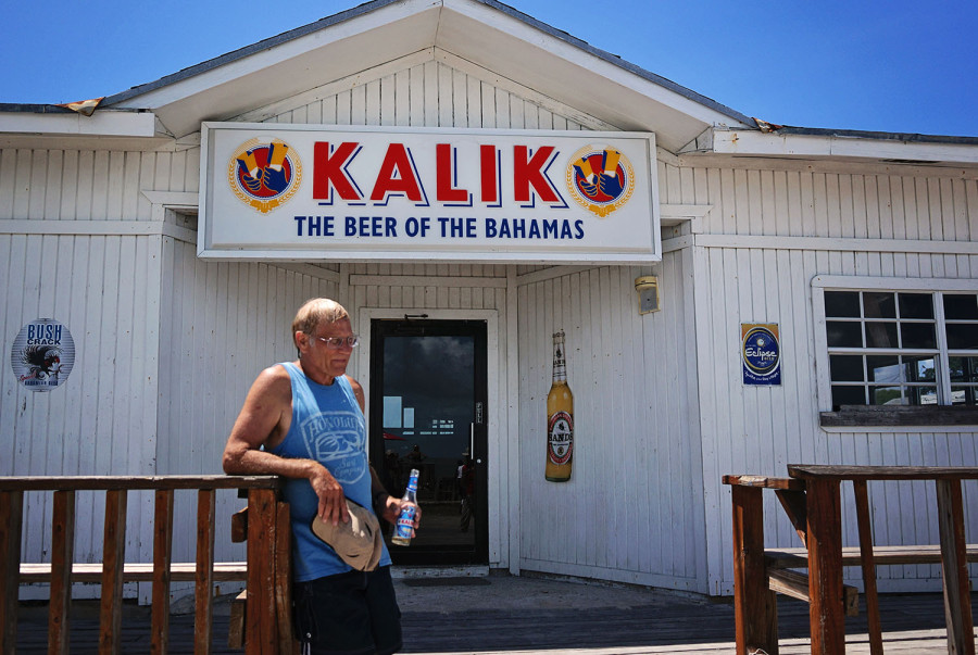 Bob enjoying a Kalik