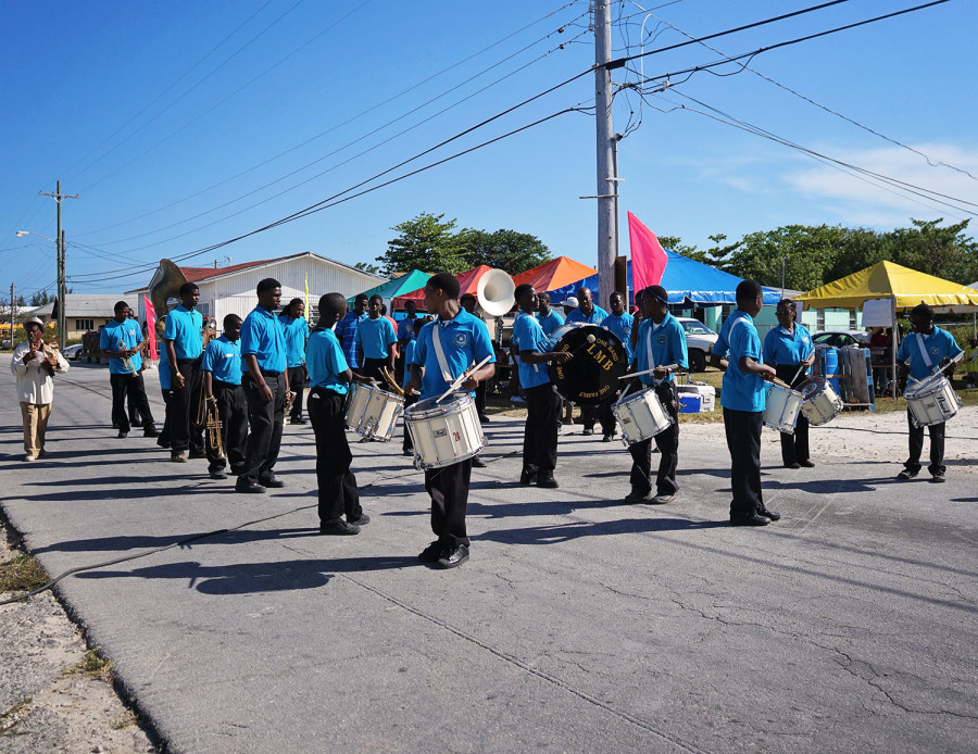 High School marching band in West End