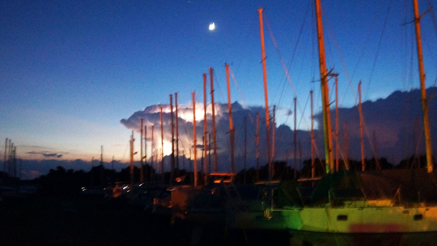 thunderstorms over the boat yard