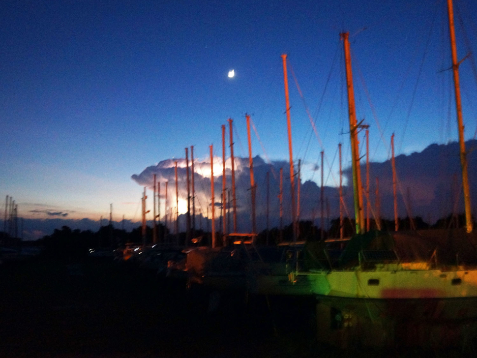 thunderstorms over the boat yard