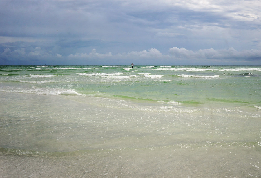 big waves on Siesta Beach