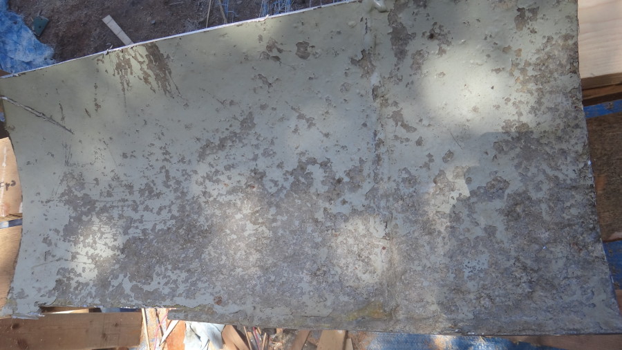 old aluminum panel